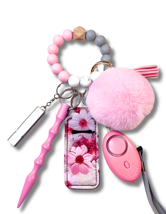 Mini Beaded Wristlet: Pink Blush Daisies