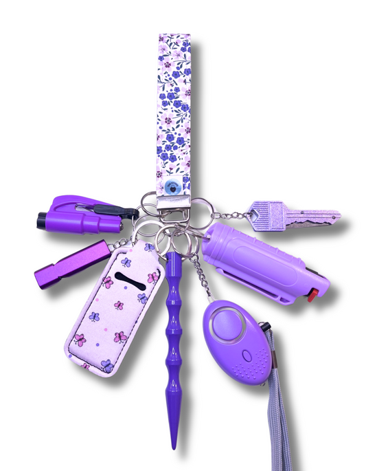 MAX Strap Wristlet: Purple Flowers & Butterflies